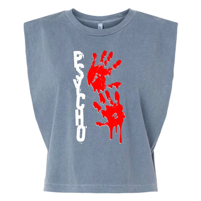 Halloween Horror Psycho Hand Prints Garment-Dyed Women's Muscle Tee