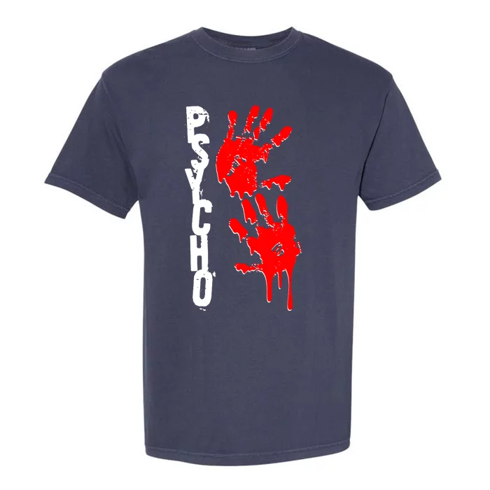 Halloween Horror Psycho Hand Prints Garment-Dyed Heavyweight T-Shirt