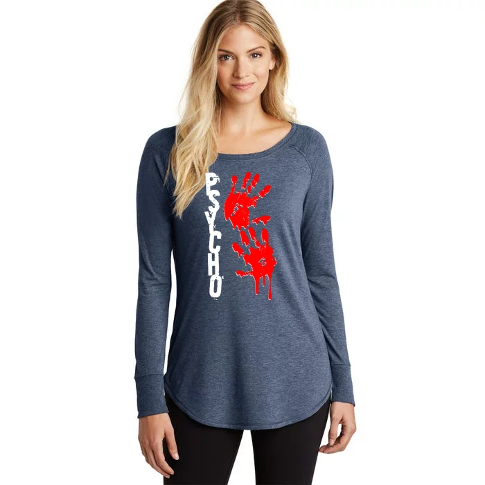 Halloween Horror Psycho Hand Prints Women's Perfect Tri Tunic Long Sleeve Shirt