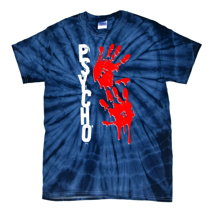 Halloween Horror Psycho Hand Prints Tie-Dye T-Shirt