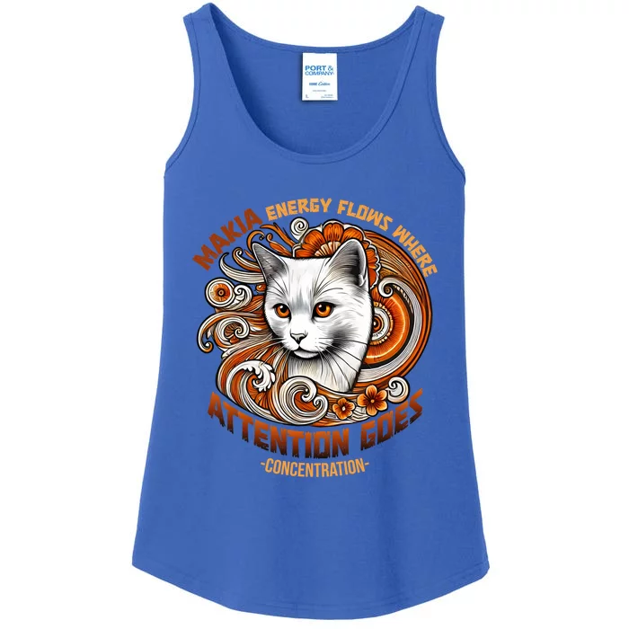 Hawaiian Huna Philosophy Makia Energy Flows Cat Art Gift Ladies Essential Tank