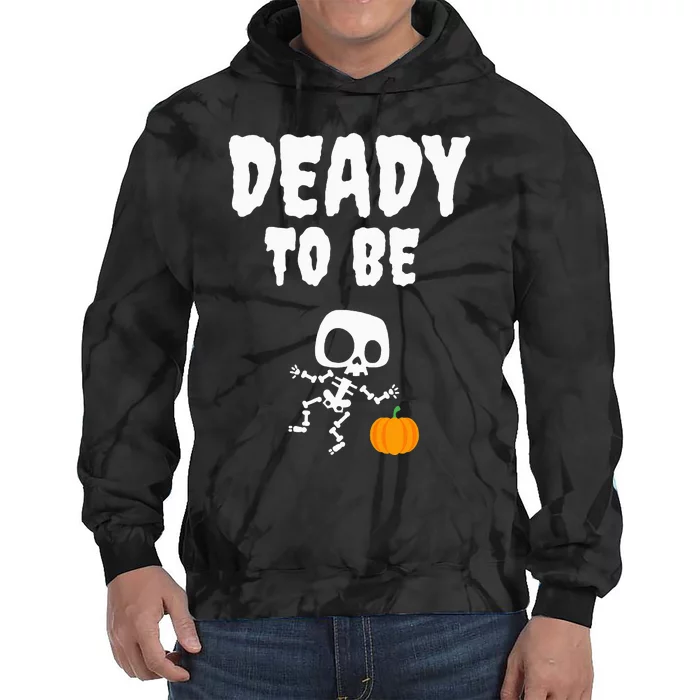 Hilarious Halloween Pregnancy Reveal Deady Excited! Tie Dye Hoodie