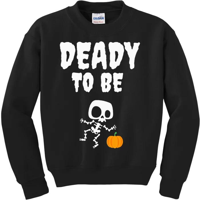 Hilarious Halloween Pregnancy Reveal Deady Excited! Kids Sweatshirt