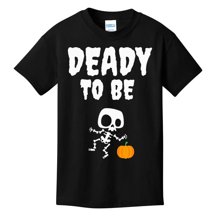 Hilarious Halloween Pregnancy Reveal Deady Excited! Kids T-Shirt