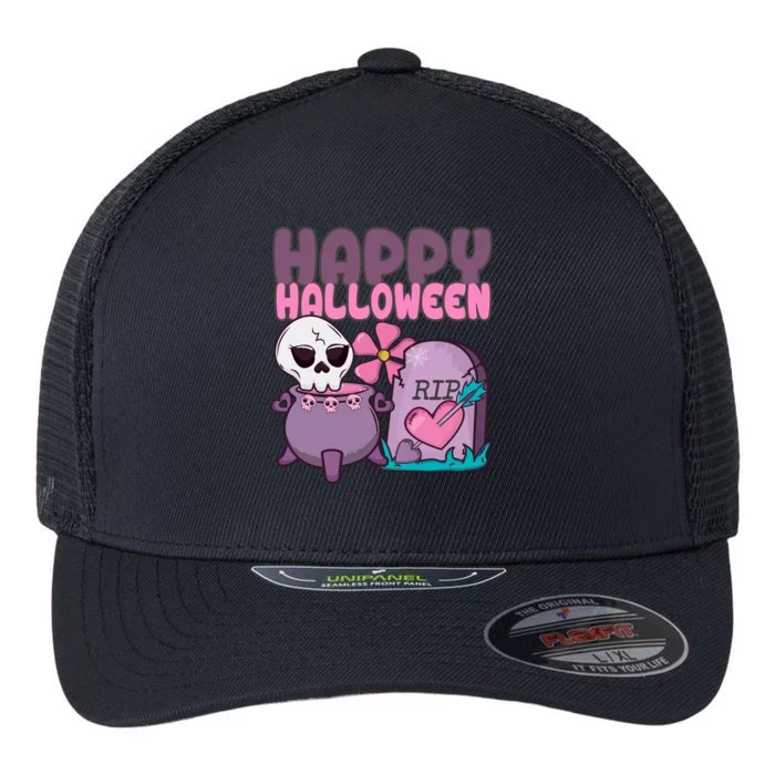 Happy Halloween Pink Cute Flexfit Unipanel Trucker Cap