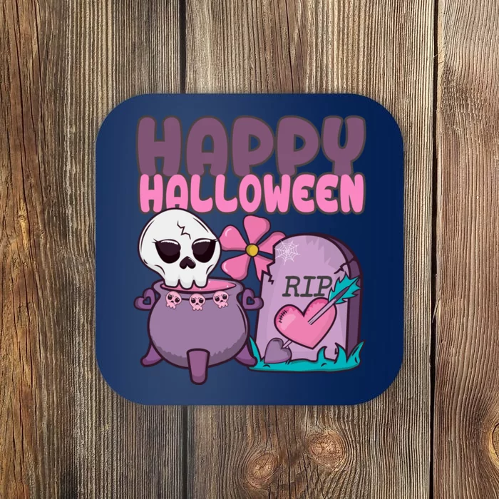 Happy Halloween Pink Cute Coaster