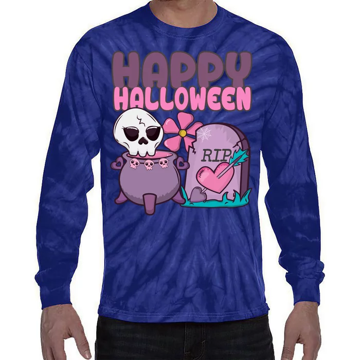 Happy Halloween Pink Cute Tie-Dye Long Sleeve Shirt