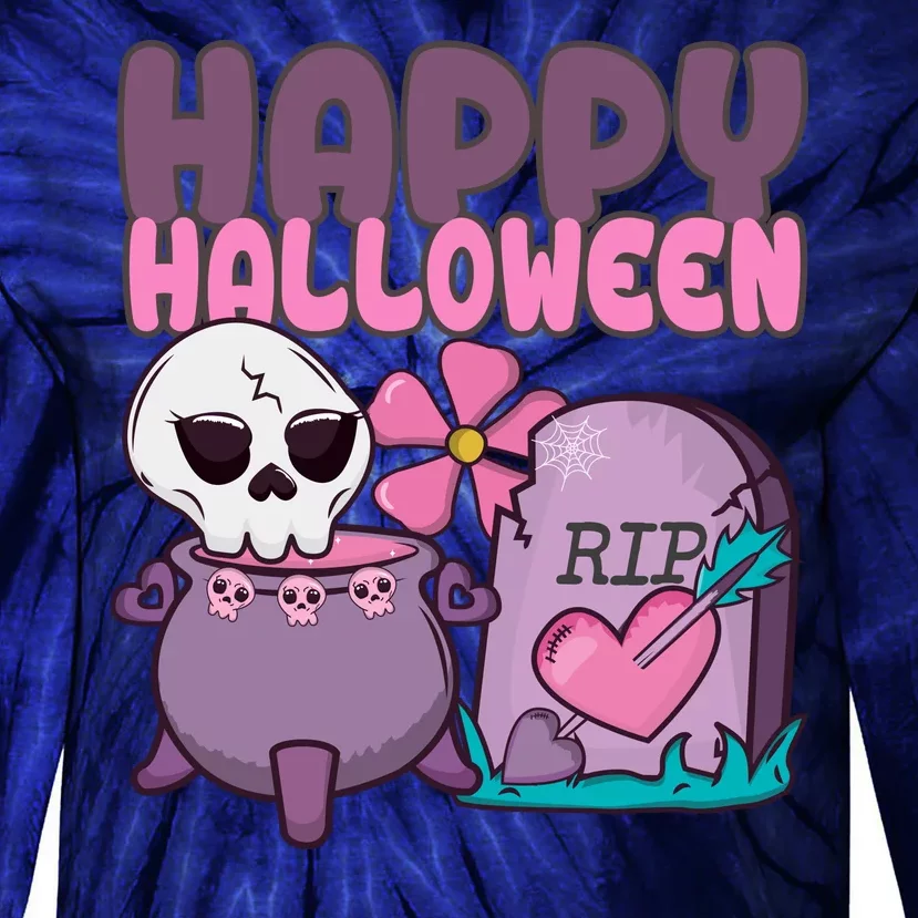 Happy Halloween Pink Cute Tie-Dye Long Sleeve Shirt