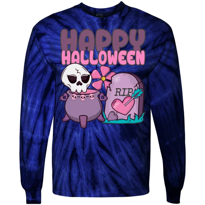 Happy Halloween Pink Cute Tie-Dye Long Sleeve Shirt