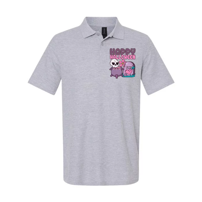 Happy Halloween Pink Cute Softstyle Adult Sport Polo