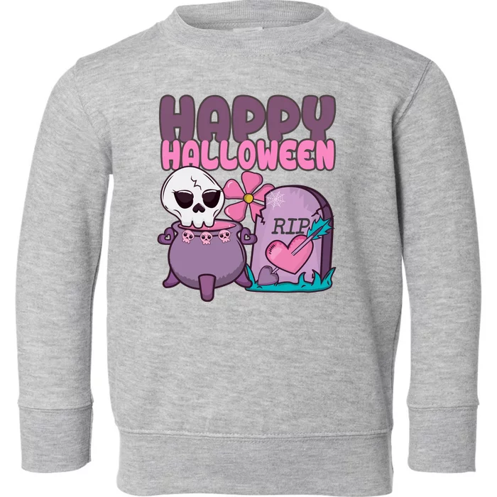 Happy Halloween Pink Cute Toddler Sweatshirt