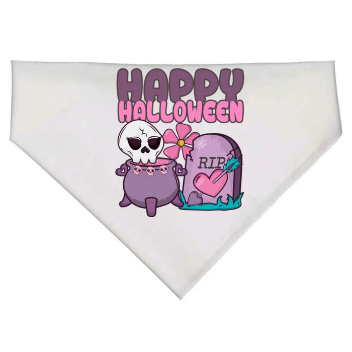 Happy Halloween Pink Cute USA-Made Doggie Bandana