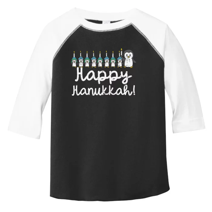 Happy Hanukkah Penguin Candle Chanukah Animal Lover Gift Toddler Fine Jersey T-Shirt