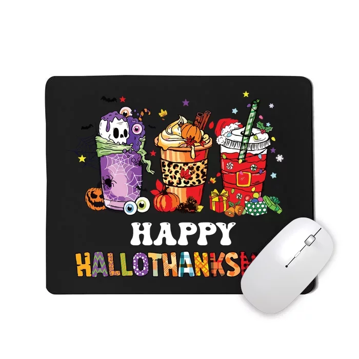 Happy Hallothanksmas Pumpkin Spice Cups Mousepad