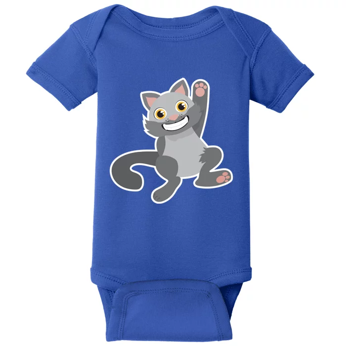 Hi Hey Raise Hand Cat First Grade School Student Funny Funny Gift Great Gift Baby Bodysuit