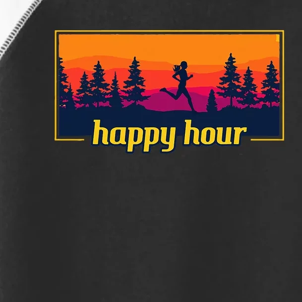 Happy Hour Running Woman Running Runner Toddler Fine Jersey T-Shirt