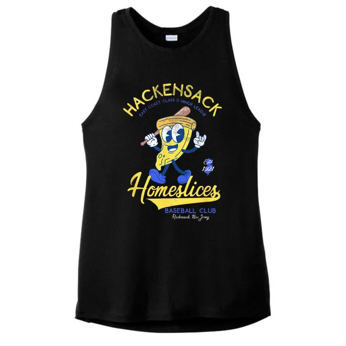 Hackensack Homeslices Retro Minor League Baseball Team Ladies Tri-Blend Wicking Tank