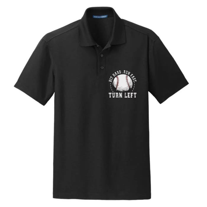 Hit Hard Run Fast Turn Left Baseball Player Dry Zone Grid Performance Polo