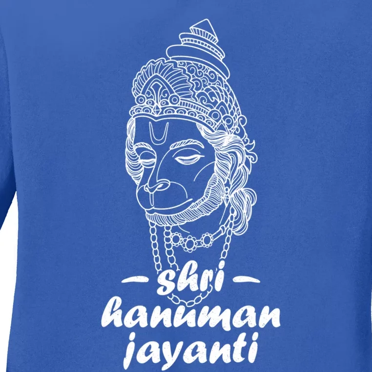 Hindu Hanu Religious Vanara Jai Meditation Buddhism India Gift Ladies Long Sleeve Shirt