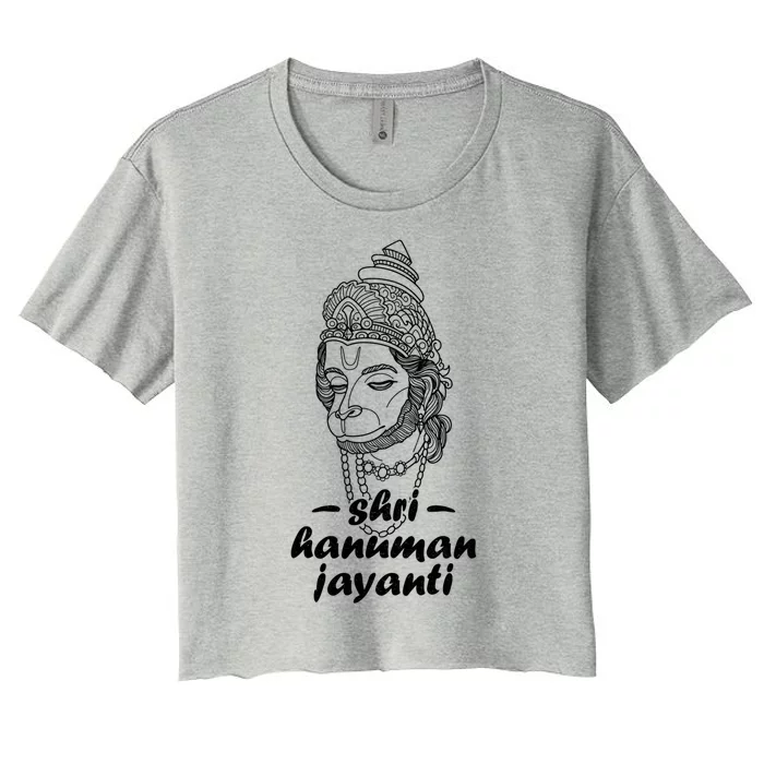 Hindu Hanu Religious Vanara Jai Meditation Buddhism India Gift Women's Crop Top Tee