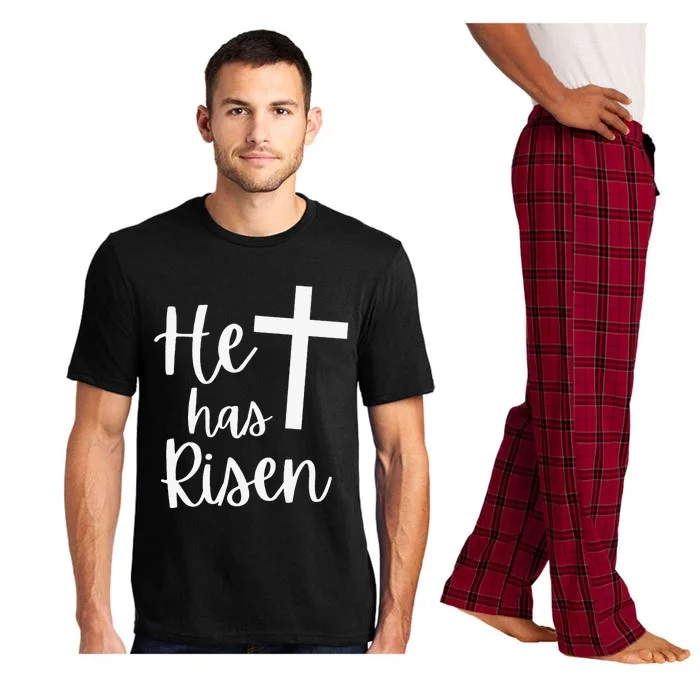 He Has Risen Jesus Christian Happy Easter Cross Religious Pajama Set