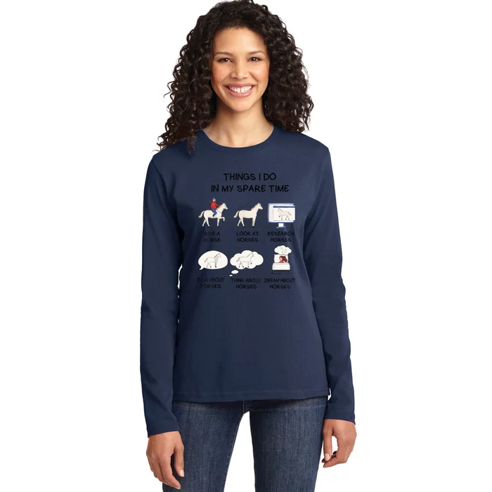 Horse Horse Riding Ladies Long Sleeve Shirt