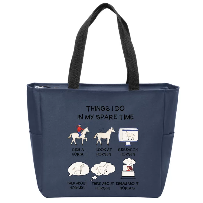 Horse Horse Riding Zip Tote Bag