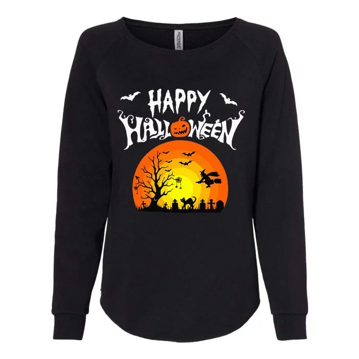 Happy Halloween Retro Womens California Wash Sweatshirt