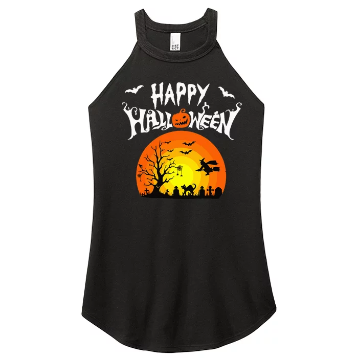 Happy Halloween Retro Women’s Perfect Tri Rocker Tank