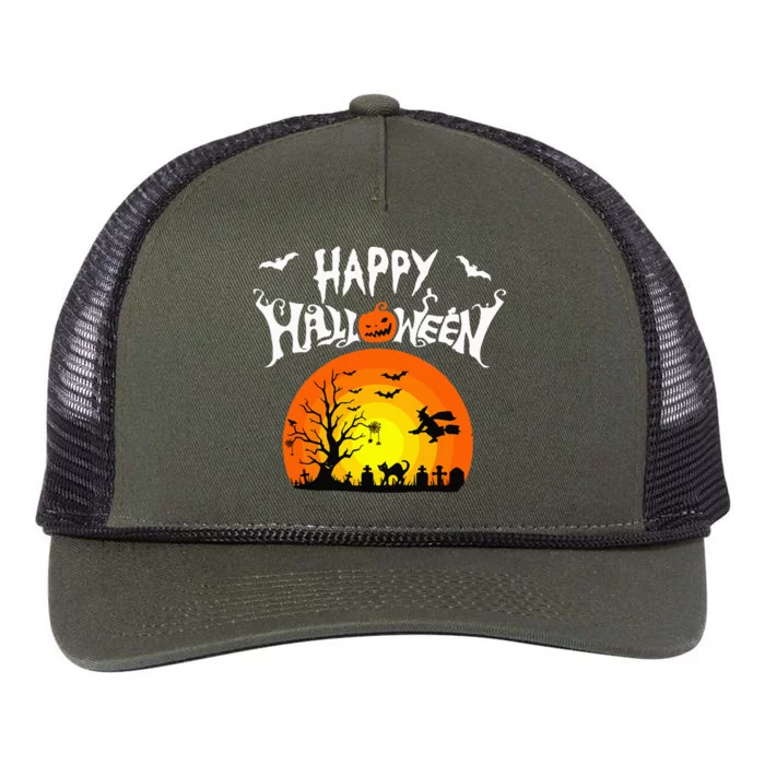 Happy Halloween Retro Retro Rope Trucker Hat Cap