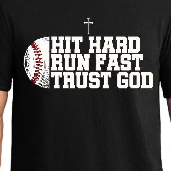 Hit Hard Run Fast Trust God Pajama Set