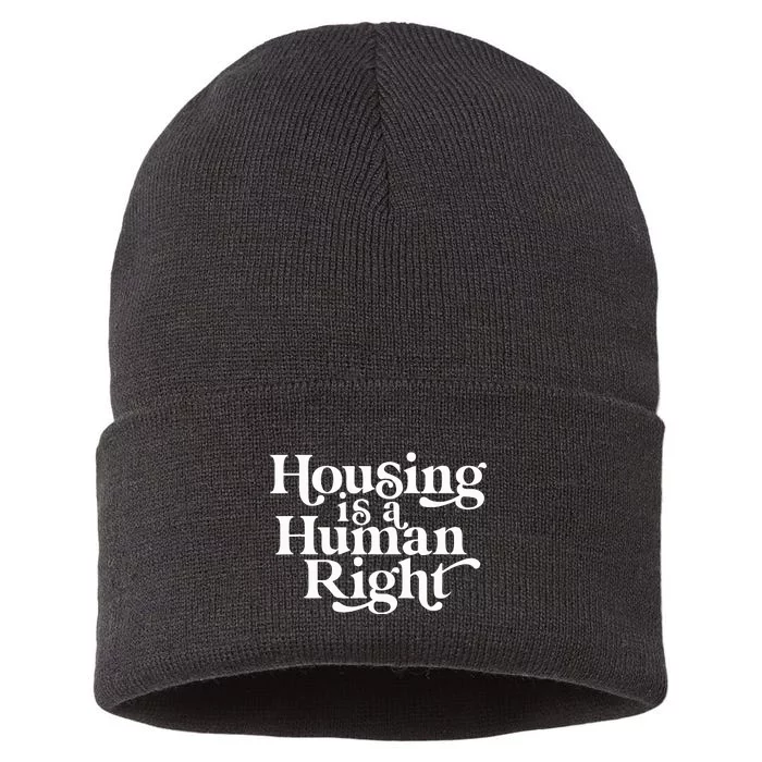 Housing Human Right Homeless Activist Protest Shelter First Sustainable Knit Beanie