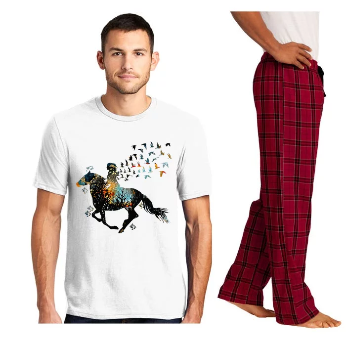 Horse Horseback Riding Life Nature Bird Horse Girls Women Pajama Set