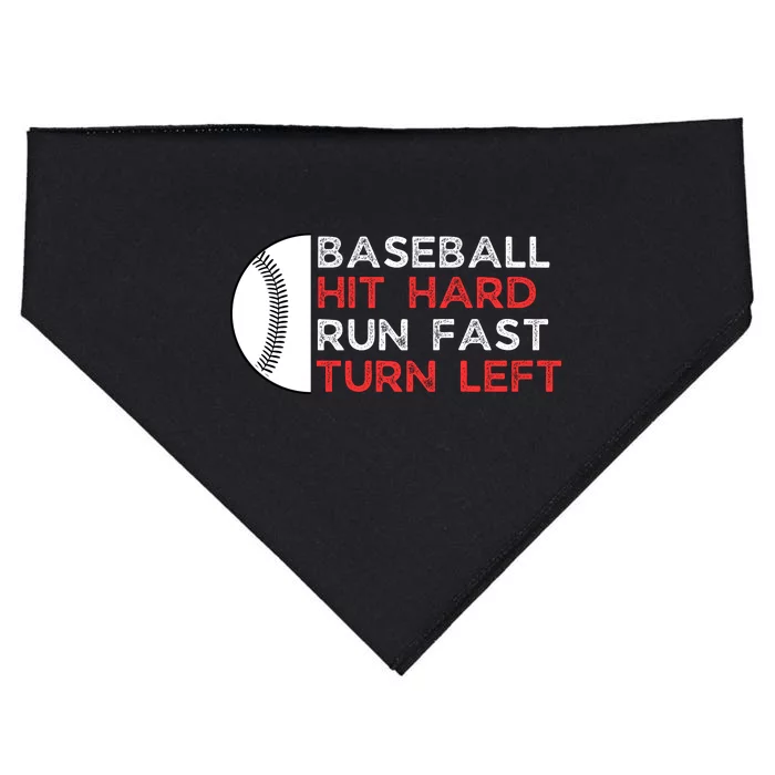 Hit Hard Run Fast Turn Left USA-Made Doggie Bandana