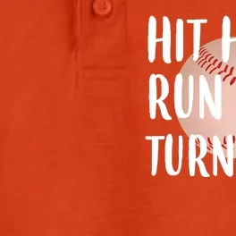 Hit Hard Run Fast Turn Left Baseball Dry Zone Grid Performance Polo