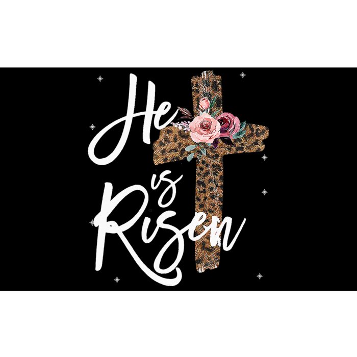 He has Risen Easter Day Jesus Cross Leopard Plus Bumper Sticker