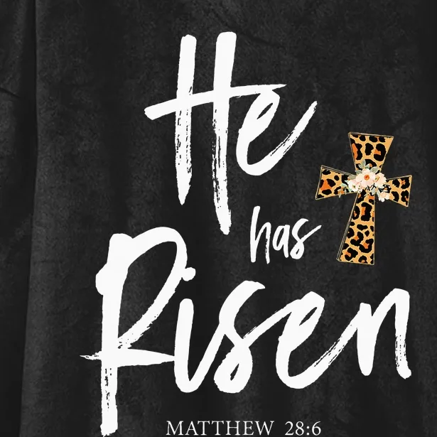 He Has Risen Matthew 286 Christian Easter Day Hooded Wearable Blanket