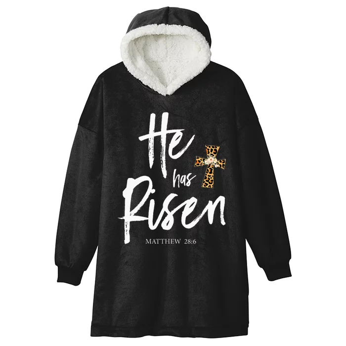 He Has Risen Matthew 286 Christian Easter Day Hooded Wearable Blanket