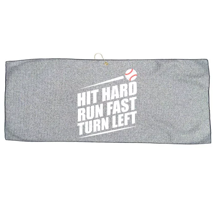 Hit Hard Run Fast Turn Left Gift Large Microfiber Waffle Golf Towel