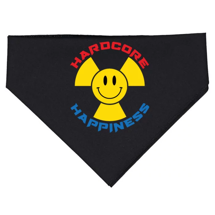 Hardcore Happiness Raver Smiley Face Rave Festival USA-Made Doggie Bandana