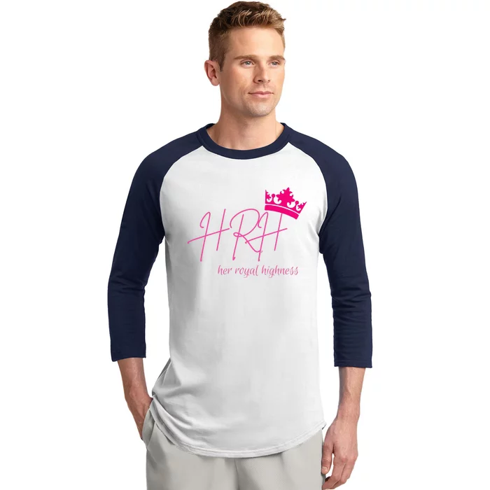 Hrh Her Royal Highness Pink Tiara Baseball Sleeve Shirt