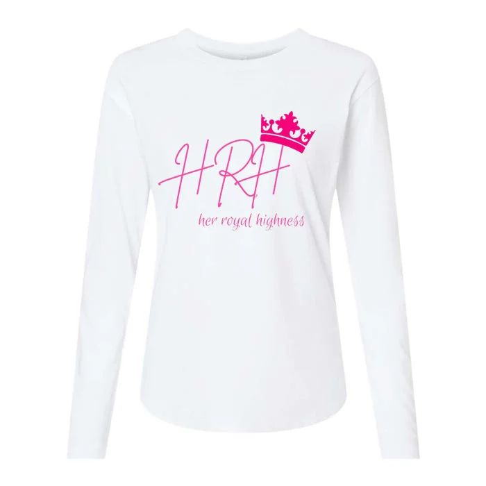 Hrh Her Royal Highness Pink Tiara Womens Cotton Relaxed Long Sleeve T-Shirt