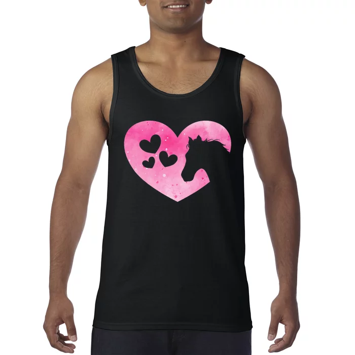 Heart Horseback Riding Cute Horse Lover Tank Top