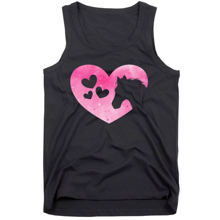 Heart Horseback Riding Cute Horse Lover Tank Top