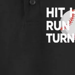 Hit Hard Run Fast Turn Left Baseball Dry Zone Grid Performance Polo