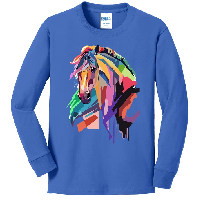 Horse Horseback Riding Equestrian Kids Long Sleeve Shirt