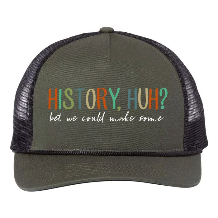 History Huh Red White And Royal Blue Retro Rope Trucker Hat Cap