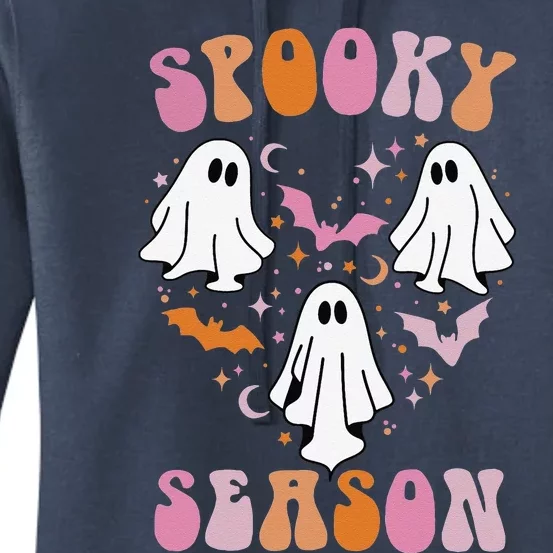 Happy Halloween Retro Groovy Spooky Season Women's Pullover Hoodie