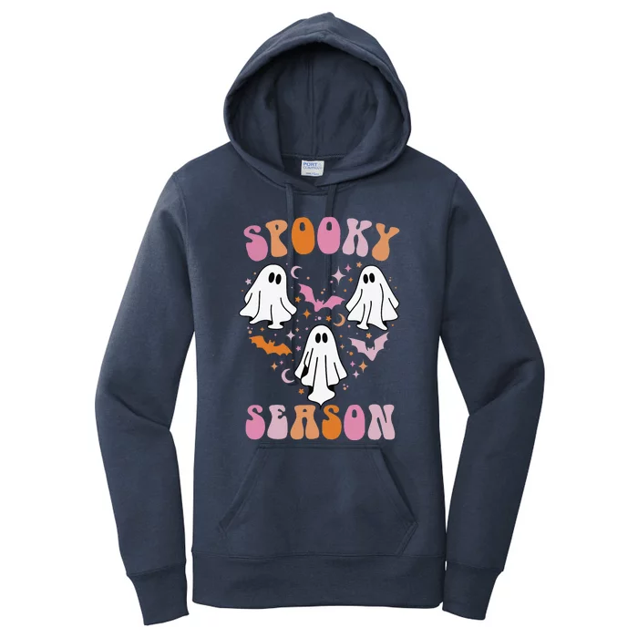 Happy Halloween Retro Groovy Spooky Season Women's Pullover Hoodie