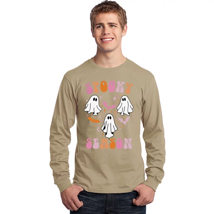 Happy Halloween Retro Groovy Spooky Season Long Sleeve Shirt